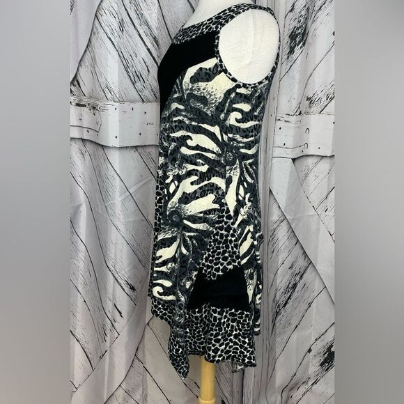 Radzoli animal print knit dress shark bite hem S - Picture 2 of 6